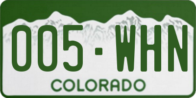 CO license plate 005WHN
