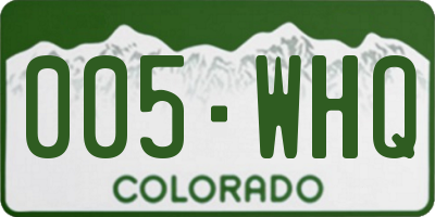 CO license plate 005WHQ