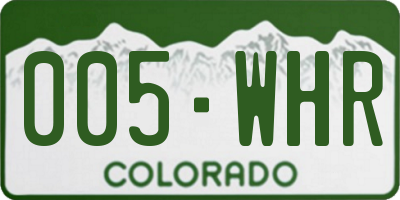 CO license plate 005WHR