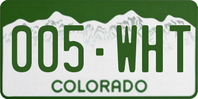 CO license plate 005WHT