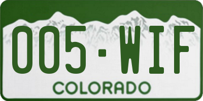 CO license plate 005WIF