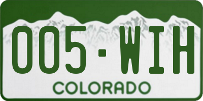 CO license plate 005WIH