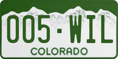 CO license plate 005WIL