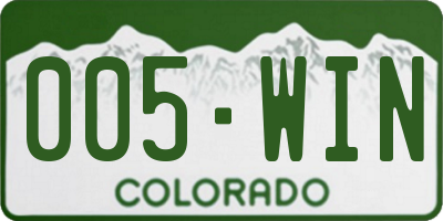 CO license plate 005WIN