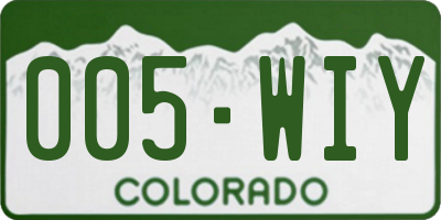 CO license plate 005WIY