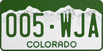 CO license plate 005WJA