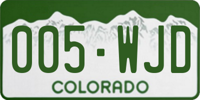 CO license plate 005WJD