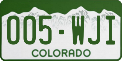 CO license plate 005WJI