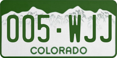 CO license plate 005WJJ