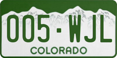 CO license plate 005WJL