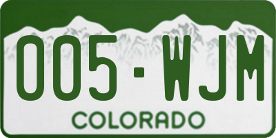 CO license plate 005WJM