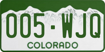 CO license plate 005WJQ
