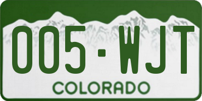CO license plate 005WJT