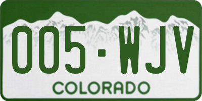 CO license plate 005WJV