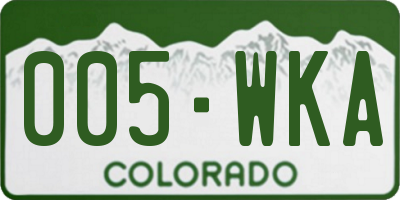 CO license plate 005WKA