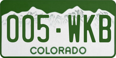 CO license plate 005WKB