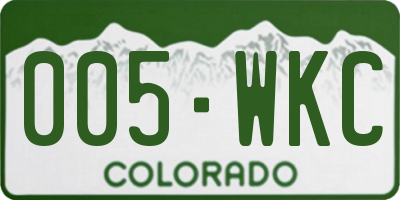 CO license plate 005WKC