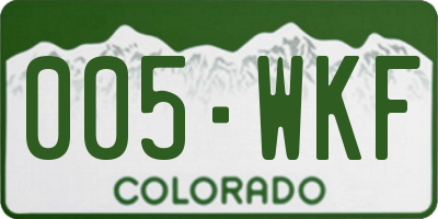 CO license plate 005WKF