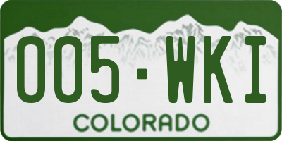 CO license plate 005WKI