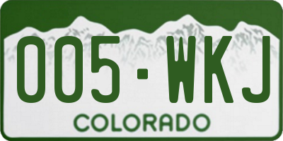 CO license plate 005WKJ