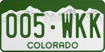 CO license plate 005WKK