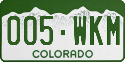 CO license plate 005WKM