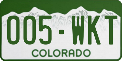 CO license plate 005WKT