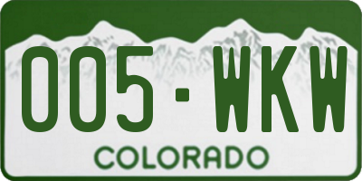 CO license plate 005WKW