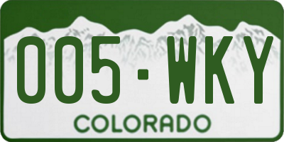 CO license plate 005WKY