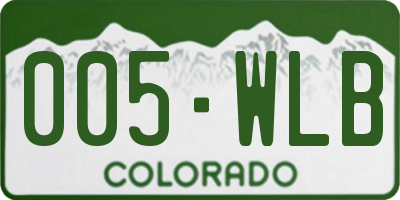 CO license plate 005WLB