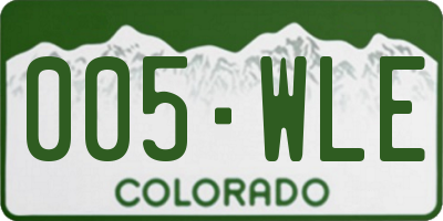 CO license plate 005WLE