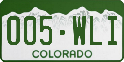 CO license plate 005WLI