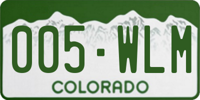 CO license plate 005WLM