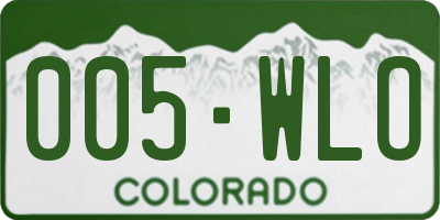 CO license plate 005WLO