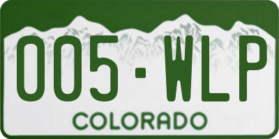 CO license plate 005WLP
