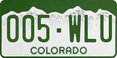 CO license plate 005WLU