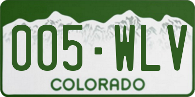 CO license plate 005WLV