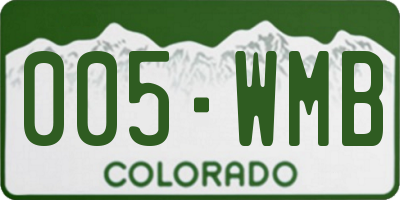 CO license plate 005WMB