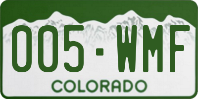 CO license plate 005WMF
