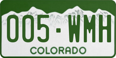 CO license plate 005WMH