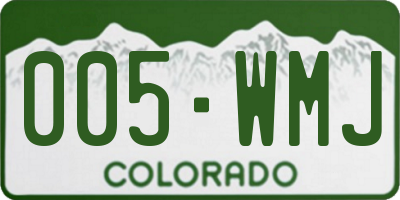 CO license plate 005WMJ