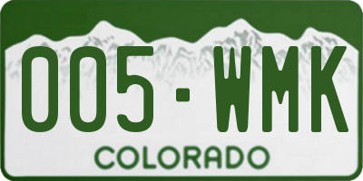 CO license plate 005WMK