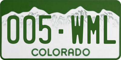 CO license plate 005WML