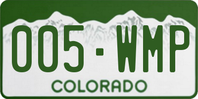 CO license plate 005WMP