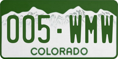 CO license plate 005WMW