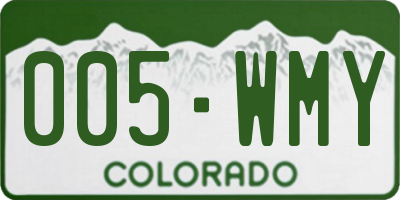 CO license plate 005WMY