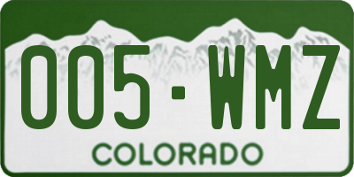 CO license plate 005WMZ