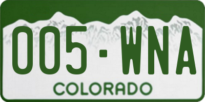 CO license plate 005WNA