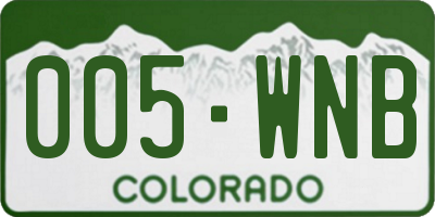 CO license plate 005WNB