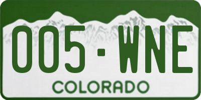 CO license plate 005WNE